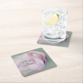 Zacht roze flamingo Pastel Kartonnen Onderzetters (Insitu)