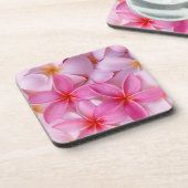 Zacht roze Floral Bier Onderzetter (Linkerzijde)