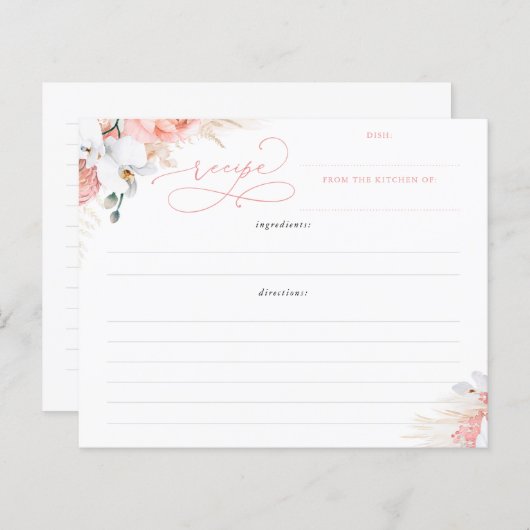 Zacht Roze Floral Boho Vrijgezellenfeest Recipe (Voorkant / Achterkant)