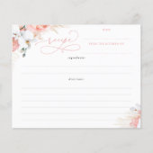 Zacht Roze Floral Boho Vrijgezellenfeest Recipe (Voorkant)