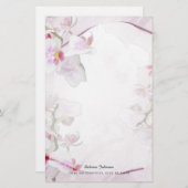 Zacht roze Floral Briefpapier (Voorkant / Achterkant)