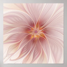 Zacht roze Floral Dream Abstract Moderne Bloem