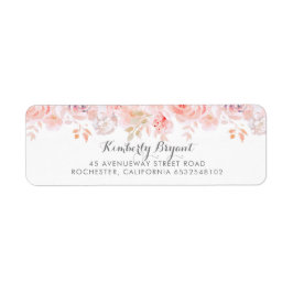 Zacht roze Floral Etiket
