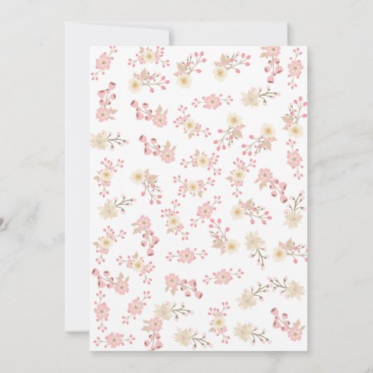 Zacht Roze Floral Heart sparen de Datum Kaart (Achterkant)