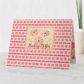 Zacht roze Floral Kaart (Achterkant)