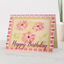 Zacht roze Floral Kaart