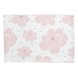 Zacht roze Floral Kussensloop