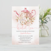 Zacht Roze Floral Pampas Grass Tea Vrijgezellenfee Kaart (Staand voorkant)