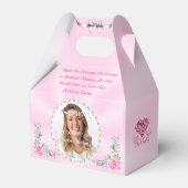 Zacht roze foto, gunst dozen gepersonaliseerd bedankdoosjes (Achterkant)