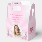 Zacht roze foto, gunst dozen gepersonaliseerd bedankdoosjes (Geopend)