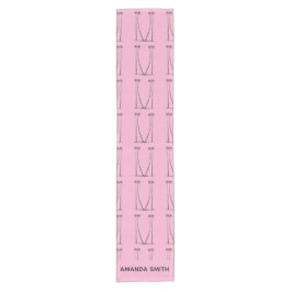 Zacht roze, gepersonaliseerd, silhouet kokospalmen korte tafelloper