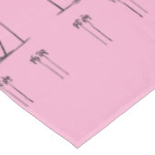 Zacht roze, gepersonaliseerd, silhouet kokospalmen tafelkleed (Gekanteld)