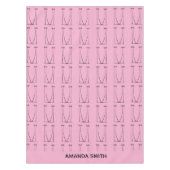 Zacht roze, gepersonaliseerd, silhouet kokospalmen tafelkleed (Voorkant)