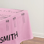 Zacht roze, gepersonaliseerd, silhouet kokospalmen tafelkleed (Voorbeeld)