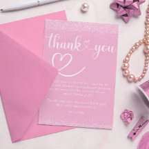 Zacht Roze Glitter Dank Je Hart Script
