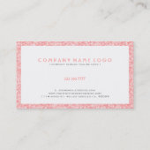 Zacht roze glitter en schittert visitekaartje (Achterkant)