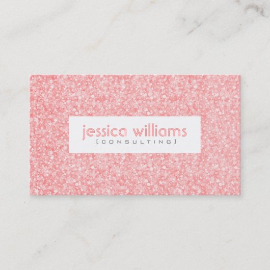 Zacht roze glitter en schittert visitekaartje (Voorkant)