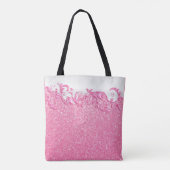 Zacht roze glitter en wit tote bag (Achterkant)