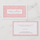 Zacht roze glitter & sparkles White Border Visitekaartje (Voorkant / Achterkant)
