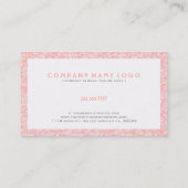 Zacht roze glitter & sparkles White Border Visitekaartje (Achterkant)