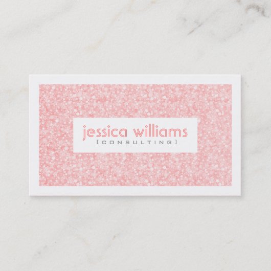 Zacht roze glitter & sparkles White Border Visitekaartje (Voorkant)