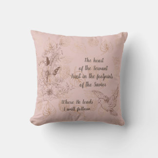 Zacht Roze Gouden Bloemen Patroon Kussen