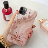 Zacht roze gouden glitter harten Case-Mate iPhone case