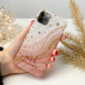 Zacht roze gouden glitter harten Case-Mate iPhone case