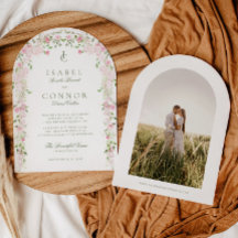 Zacht Roze Groene Bloemen Boog Wedding