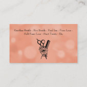 Zacht Roze Haar Vlechten met Diensten op Rug Visitekaartje (Achterkant)