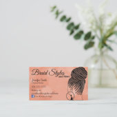 Zacht roze haarvlek visitekaartje (Staand voorkant)