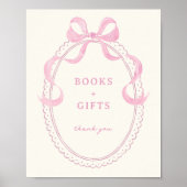 Zacht Roze Hand Getrokken Bow Lijst Boeken Geschen Poster (Voorkant)