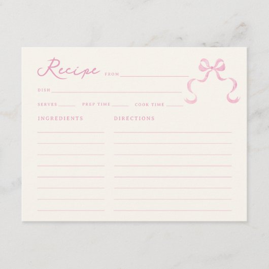 Zacht Roze Hand Getrokken Bow Vrijgezellenfeest Re Informatiekaartje (Voorkant)