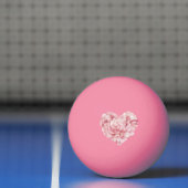Zacht Roze Hart Bloem Pingpongbal (Net)