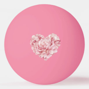 Zacht Roze Hart Bloem Pingpongbal
