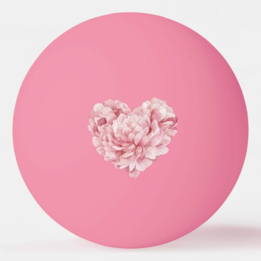 Zacht Roze Hart Bloem Pingpongbal (Voorkant)