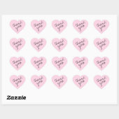 Zacht Roze Hart Dank u Sticker (Vel)