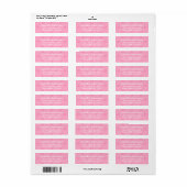 Zacht Roze Hart Retouradreslabel Etiket (Full Sheet)