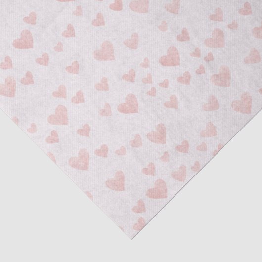 Zacht Roze Harten Tissuepapier (Detail)