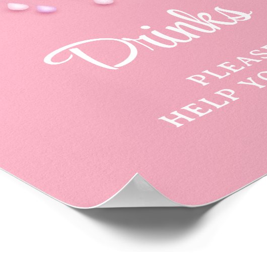 Zacht roze hemelwit pluizig wolkje negen baby drin poster (Hoek)