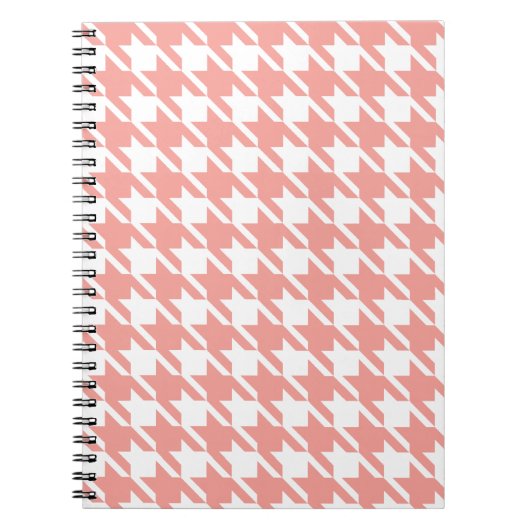 Zacht Roze Houndstooth Notitieboek (Voorkant)