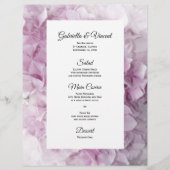 Zacht Roze hydrangea Floral Wedding Menu (Voorkant)