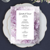 Zacht Roze hydrangea Floral Wedding Menu