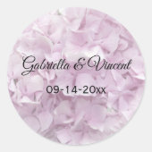 Zacht Roze hydrangea Flower Wedding Ronde Sticker (Voorkant)