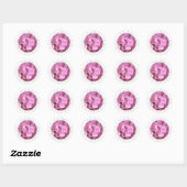 Zacht roze hydrangea Patroonlabels Ronde Sticker (Vel)