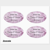 Zacht roze hydrangea Weddenschap Hartelijk dank vo Ovale Sticker (Vel)