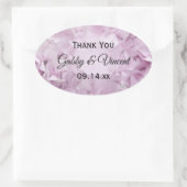 Zacht roze hydrangea Weddenschap Hartelijk dank vo Ovale Sticker (Tas)