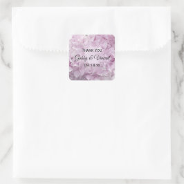 Zacht roze hydrangea Weddenschap Hartelijk dank vo Vierkante Sticker