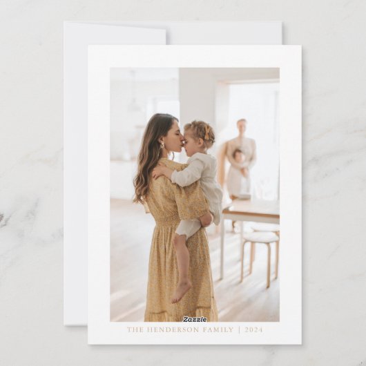 Zacht Roze Kerstboom Waterverf Custom Photo Feestdagenkaart (Achterkant)