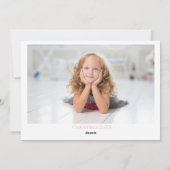  Zacht Roze Kerstrendier Kinder Foto Feestdagenkaart (Achterkant)